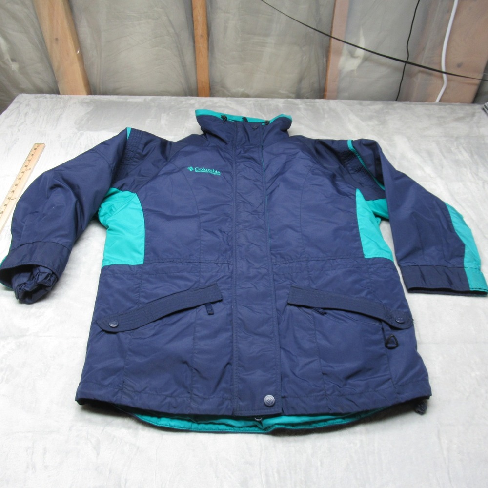 Columbia Jacket Women Medium Blue Insulated Removable Coat Waterproof Parka 3in1